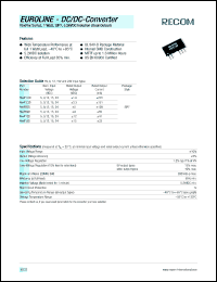 R09P1.8D datasheet: 1W DC/DC converter with 9V input, +-5V/+-278mA output R09P1.8D