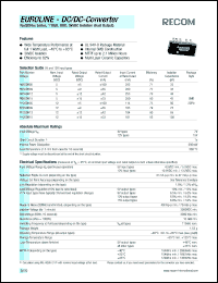 R12SDH09 datasheet: 1W DC/DC converter with 12V input, +-9V/+-55mA output R12SDH09