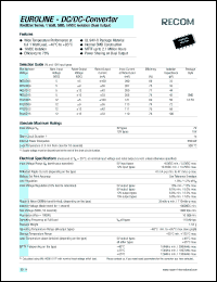 R05SD05 datasheet: 1W DC/DC converter with 5V input, +-5V/+-100mA output R05SD05