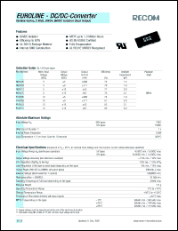 R05V09 datasheet: 2W DC/DC converter with 5V input, +-9V/+-111mA output R05V09