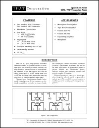 THAT140 datasheet: Quad low-noise NPN/PNP transistor array THAT140