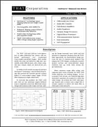 THAT1420 datasheet: Balanced line driver THAT1420