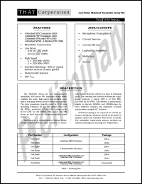 THAT320P datasheet: Low-noise matched transistor array IC THAT320P