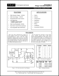 THAT2180A datasheet: Pre-trimmed IC voltage controlled amplifier THAT2180A