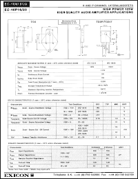 EC-10N16 datasheet: N-channel lateral MOSFET. High power 125 W. Drain-source voltage 160V. Storage temperature range. EC-10N16
