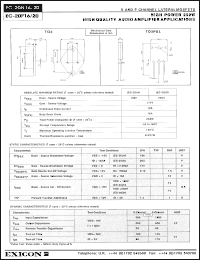 EC-20P16 datasheet: P-channel lateral MOSFET. High power 250 W. Drain-source voltage 160V. Storage temperature range. EC-20P16