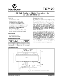 TC7129CKW datasheet: 4-1/2 digit analog-to-digital converters with on-chip LCD drivers TC7129CKW