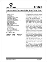 TC826CBU datasheet: Analog-to-digital converter with bar graph display output TC826CBU