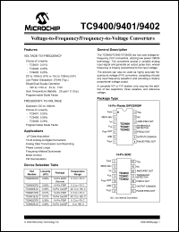 TC9401EJD datasheet: Voltage-to-frequency/frequency-to-voltage converters, linearity 0.01% V/F TC9401EJD