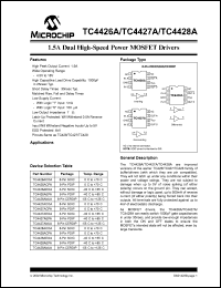 TC4426AEOA datasheet: 1.5A dual high-speed power MOSFET drivers TC4426AEOA