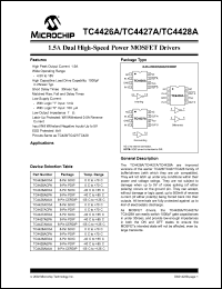 TC4426ACPA datasheet: 1.5A dual high-speed power MOSFET drivers TC4426ACPA