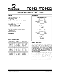 TC4431CPA datasheet: 1.5A high-speed 30V MOSFET driver TC4431CPA