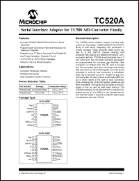 TC520ACPD datasheet: Serial interface adapter for TC500 A/D converter family TC520ACPD