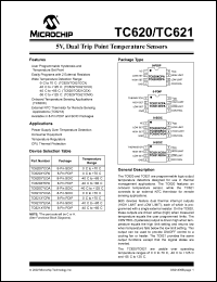 TC620XCEOA datasheet: 5V, dual trip point temperature sensors, high true control output TC620XCEOA