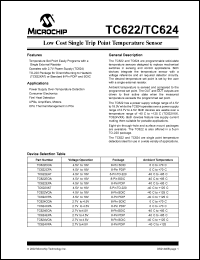 TC622CPA datasheet: Low cost single trip point temperature sensor, voltage operation : 4.5V to 18V TC622CPA