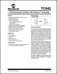 TC642VOA datasheet: PWM fan speed controller with FanSense TM technology TC642VOA