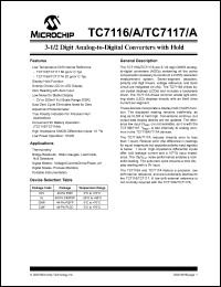 TC7117IJL datasheet: 3-1/2 digit analog-to-digital converters with hold, drives LED TC7117IJL