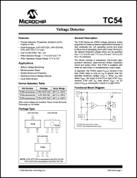 TC54VN1501ECBTR datasheet: Voltage detector, Nch output, 1.5V, +/-1% TC54VN1501ECBTR