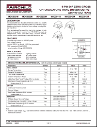 MOC3043M datasheet: Zero-cross optoisolators triac driver output MOC3043M