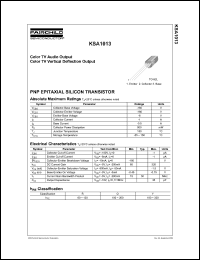 KSA1013 datasheet: PNP transistor, for color TV audio output and color TV vertical deflection output KSA1013