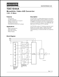 TDC1044AR4C datasheet: Monolithic video A/D converter 4-Bit, 25 Msps TDC1044AR4C