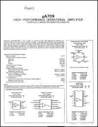 uA709TC datasheet: High-performance operational amplifier uA709TC