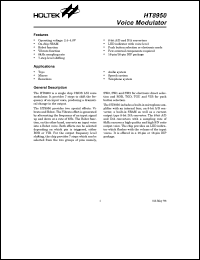 HT8950A datasheet: Voice Modulator HT8950A