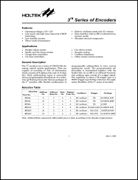 HT6187 datasheet: Encoder for burglar alarm system, car door controllers and etc. HT6187