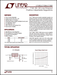 LT1084CK datasheet: Positive adjustable regulators, 5A LT1084CK