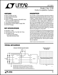 LTC1291BIJ8 datasheet: Single chip 12-Bit data acquisition system LTC1291BIJ8