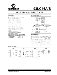 93LC46B/SN datasheet: SM-1K BIT SERIAL EEPROM 93LC46B/SN