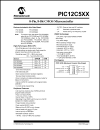 PIC12C508A-04/SM datasheet: Bits number of 8 Memory configuration 512x12 Memory type OTP Microprocessor/controller features INTERNAL OSCILLATOR,ISP Frequency clock 4 MHz Memory size 512 bit PIC12C508A-04/SM