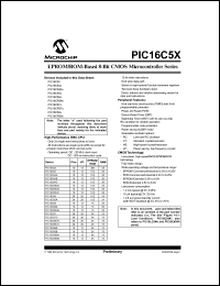 PIC16C54-HSI/SS datasheet: Bits number of 8 Memory configuration 512x12 Memory type OTP Frequency clock 20 MHz Memory size 512 bit 8-bit CMOS MCU, 512b OTP PROM, 25b RAM, 12 I/O lines - 20MHz (IND TEMP,SSOP) PIC16C54-HSI/SS