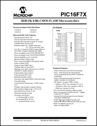 PIC16LF77-I/P datasheet: Bits number of 8 Memory type Flash Frequency clock 20 MHz PIC16LF77-I/P