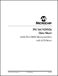 PIC16C925/CL datasheet: SM-8 BIT MCU PIC16C925/CL