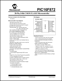 PIC16F872-I/SS datasheet: Bits number of 8 Memory type EEPROM Microprocessor/controller features 2 Kbytes FLASH Frequency clock 20 MHz Memory size 2 K-bit PIC16F872-I/SS