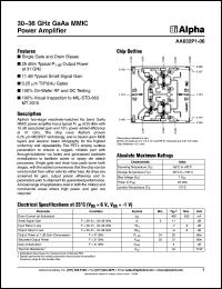 AA032P1-00 datasheet: 30-36 GHz GaAs MMIC  power amplifier AA032P1-00