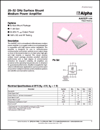 AA032P1-A4 datasheet: 29-32 GHz surface mount medium  power amplifier AA032P1-A4