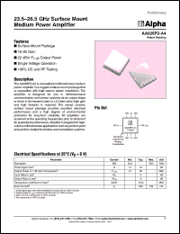 AA026P2-A4 datasheet: 23.5-26.5 GHz surface mount medium  power amplifier AA026P2-A4