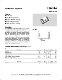 AA028P2-99 datasheet: 25-31 GHz  amplifier AA028P2-99