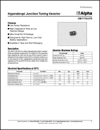 SMV1763-079 datasheet: Hyperabrupt junction tuning varactor SMV1763-079