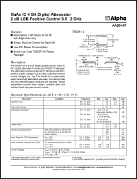 AA264-87 datasheet: GaAs IC 4 bit digital attenuator 2 dB LSB positive control 0.5-2 GHz AA264-87