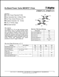 AFM06P3-212 datasheet: Ka band power GaAs MESFET chip AFM06P3-212