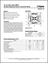 AM038D1-00 datasheet: 33-43 GHz GaAs MMIC double balanced down converter mixer AM038D1-00