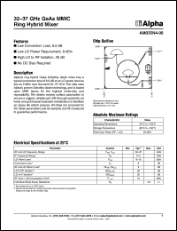 AM035N4-00 datasheet: 32-37 GHz GaAs MMIC ring hybrid  mixer AM035N4-00