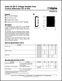 AT006N3-93 datasheet: GaAs 30 dB IC voltage variable dual control attenuator DC-8 GHz AT006N3-93