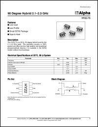 HY22-73 datasheet: 90 degree hybrid 2.1-2.3 GHz HY22-73