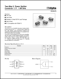 PD19-73 datasheet: Two-way 0 power splitter combiner 1.71-1.99 GHz PD19-73