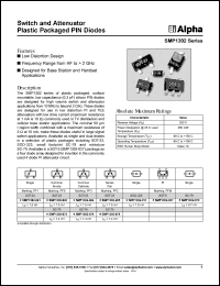 SMP1302-001 datasheet: Switch and attenuator plastic packaged PIN diode SMP1302-001