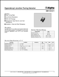 SMV1245-011 datasheet: Hyperabrupt junction tuning varactor SMV1245-011